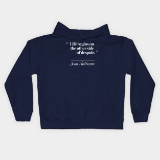 Jean-Paul Sartre Quotes Typography Design Kids Hoodie